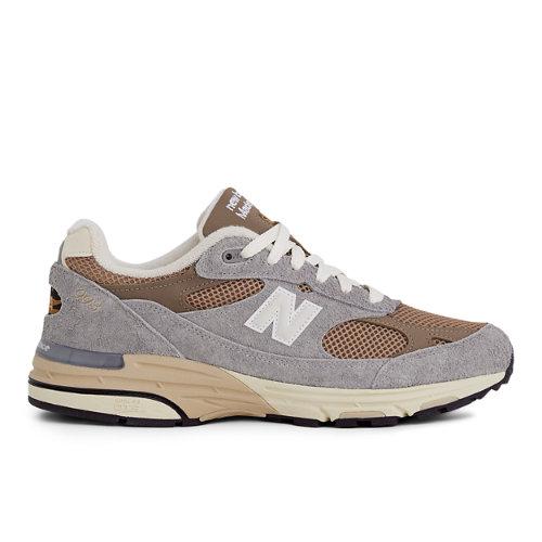 New Balance Unisex Made in USA 993 i Grey/Brown Suede/Mesh, Storlek 40.5 on Productcaster.