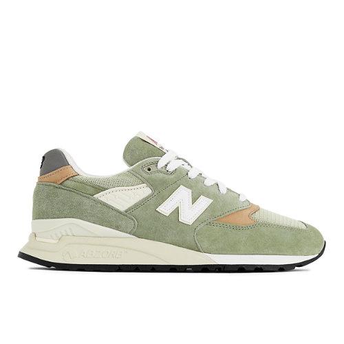 New Balance Unisex Made in USA 998 in Verde, Leather, Tamanho 45 on Productcaster.