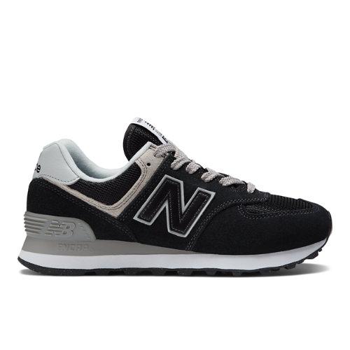 New Balance Mujer 574 Core in Negro/Blanca, Suede/Mesh, Talla 41 on Productcaster.