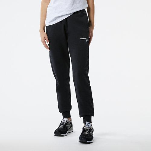 New Balance Kvinnor NB Classic Core Fleece Pant i Black Cotton on Productcaster.