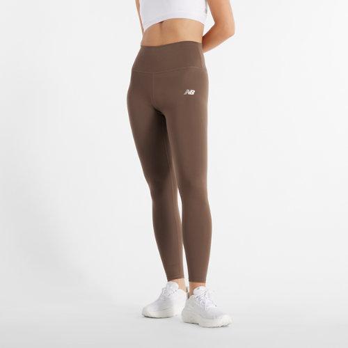 New Balance Kvinder NB Harmony High Rise Legging 27 Inch; i Brown Poly Knit, Størrelse Stor - Sportstøj on Productcaster.