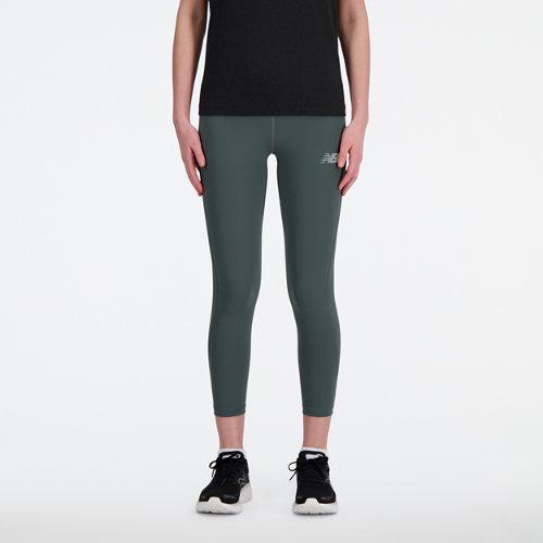 New Balance Kvinder NB Sleek High Rise Legging 23 Inch; i Grey Poly Knit, Størrelse Ekstra Lille on Productcaster.