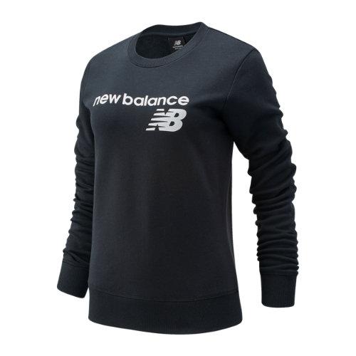 New Balance Mujer NB Classic Core Fleece Crew en Negro, Cotton, Talla S on Productcaster.