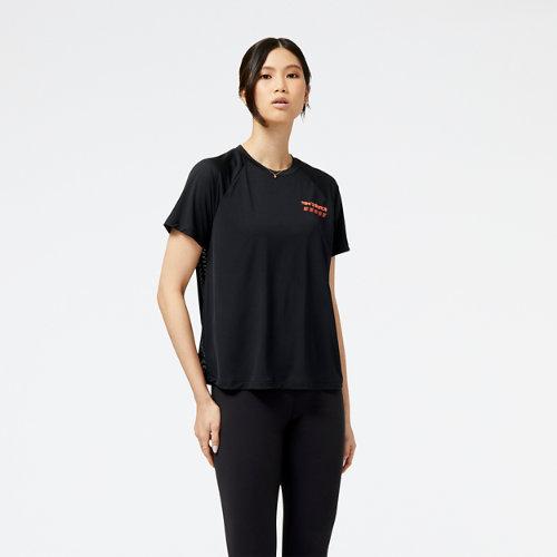 New Balance Damen Accelerate Pacer Short Sleeve in Schwarz, Poly Knit, Größe L on Productcaster.