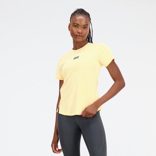 New Balance Damen Impact Run AT N-Vent Tee in Orange, Poly Knit, Größe M on Productcaster.