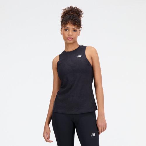 New Balance Damen Q Speed Jacquard Tank in Schwarz, Poly Knit, Größe S on Productcaster.