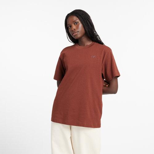 New Balance Femme Athletics Jersey T-Shirt en Marron, Cotton Jersey, Taille XL on Productcaster.