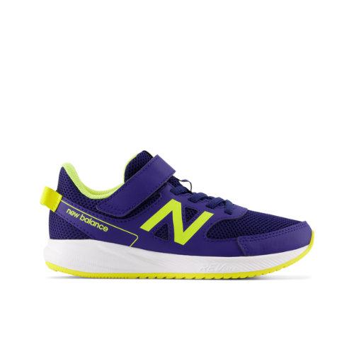 New Balance Enfant 570v3 Bungee Lace with Top Strap en Blue/Yellow/White, Mesh, Taille 31 on Productcaster.