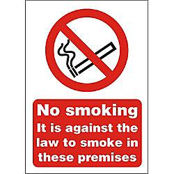 Prohibition Sign Against The Law to Smoke on These Premises Self Adhesive Acrylic 20 x 15 cm on Productcaster.