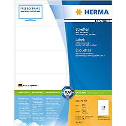 HERMA Adressetiketten 4417 Weiß Rechteckig 105 x 48 mm 500 Blatt à 14 Etiketten on Productcaster.