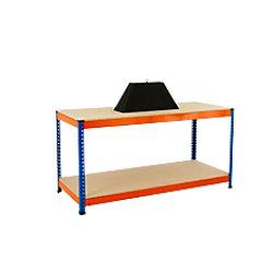 Bigdug Steel Workbench Big400 with 2 Levels 400 Kg Blue, Orange 915 x 1830 x 1220 mm on Productcaster.