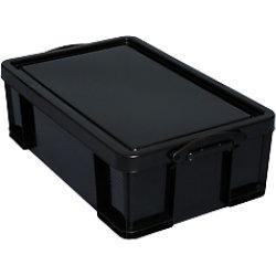 Really Useful Box Plastic Storage 50 Litre Black 440 x 710 x 230 mm on Productcaster.