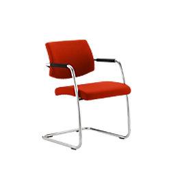 Dynamic Visitor Chair Fixed Armrest Havanna Seat Tobasco Red Fabric on Productcaster.