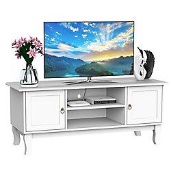 HOMCOM TV Stand 833-410 White 450 x 1,200 x 505 mm on Productcaster.