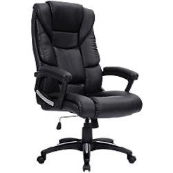 Nautilus Designs Ltd. Oversized High Back Leather Effect Executive Chair with Integral Headrest - Black on Productcaster.