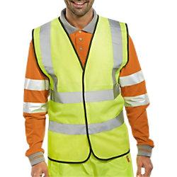 B Seen Hi-Vis Waistcoat High-Visibility Large (L) Yellow on Productcaster.