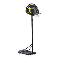 HOMCOM Portable Basketball Stand Net Hoop W/Wheels-Black on Productcaster.