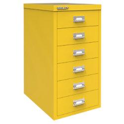 Bisley 29 Series Steel Multi Drawer Cabinet 6 Drawers 279 x 380 x 590 mm Yellow on Productcaster.