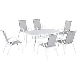 OutSunny Table and Chairs set Mesh,Metal,Tempered Glass on Productcaster.