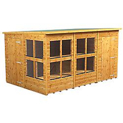 Power Pent Potting Shed 373.8 (W) x 373.8 (D) x 202.8 (H) cm 128PPPSC4 on Productcaster.