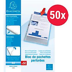 Exacompta Punched Pockets A4 Clear Transparent 0,05mm PP (Polypropylene) Up 31048E Pack of 50 on Productcaster.