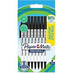 Pack of 8 Papermate Kilometrico Ballpoint Pen Medium Black on Productcaster.