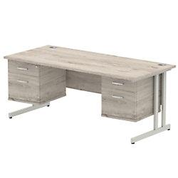 dynamic Ergonomic Desk Impulse MIRDC18FP2FP2GRY Grey Oak 1800 mm x 800 mm x 730 mm on Productcaster.