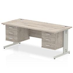 dynamic Ergonomic Desk Impulse MIRDW18FP3FP3GRY Grey Oak 1800 mm x 800 mm x 730 mm on Productcaster.