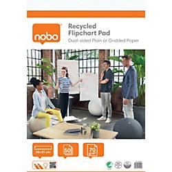 Nobo Flipchart Pad 1915659 Dual-Sided Plain or Gridded Paper Perforated 58x81cm 70 gsm 50 Sheets on Productcaster.