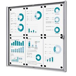 SHOWDOWN Abschließbarer Schaukasten Magnetisch 71,1 (B) x 65,5 (H) cm Silber 6 x DIN A4 on Productcaster.
