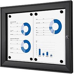 SHOWDOWN Lockable Notice Board Magnetic 52.1 (W) x 38.8 (H) cm Black 2 x A4 on Productcaster.