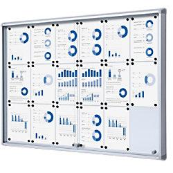SHOWDOWN Abschließbarer Schaukasten Magnetisch 138 (B) x 98,2 (H) cm Silber 18 x DIN A4 on Productcaster.