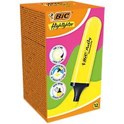 BIC Highlighter B12 Yellow Chisel 1.2 mm Pack of 12 on Productcaster.