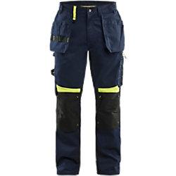 BLÅKLÄDER Trousers 15551860 Cotton, PL (Polyester) Dark Navy Blue, Yellow Size 32L on Productcaster.