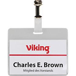 Office Depot Standard Name Badge with Clip Landscape 90 x 60 mm Pack of 50 on Productcaster.