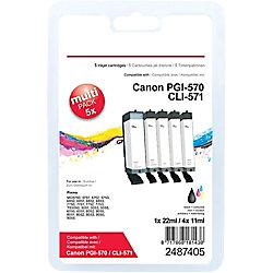 Office Depot PGI-570/CLI-571 Kompatibel Canon Tintenpatrone Schwarz, Cyan, Magenta, Gelb Multipack 5 Stück on Productcaster.