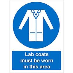 Mandatory Sign Lab Coats Must Be Worn in This Area Plastic 30 x 20 cm on Productcaster.