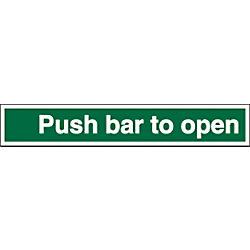 Exit Sign Push Bar To Open Self Adhesive Plastic 5 x 30 cm on Productcaster.