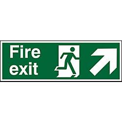 Fire Exit Sign Up Right Arrow Vinyl 20 x 60 cm on Productcaster.