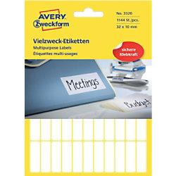 AVERY Zweckform Universaletiketten 3320 Weiß 32 x 10 mm 26 Blatt à 44 Etiketten on Productcaster.