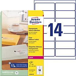 Avery L7563-25 Adresetiketten Zelfklevend 99,1 x 38,1 mm Transparant 25 Vellen à 14 Etiketten on Productcaster.