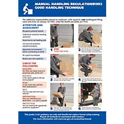 Health & Safety Poster Manual Handling PVC 59.4 cm on Productcaster.