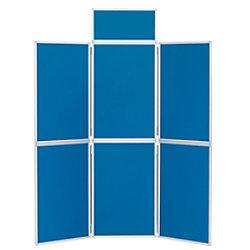 Freestanding Display Stand Nyloop Fabric Double Deck Foldaway 619 x 316mm Blue on Productcaster.