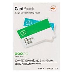 GBC Card Laminating Pouches Business Card & Credit Card Glossy 125 microns (2 x 125) Transparent Pack of 100 on Productcaster.