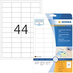 HERMA Transparente Etiketten 4680 Rechteckig DIN A4 48,3 x 25,4 mm 25 Blatt à 44 Etikett on Productcaster.