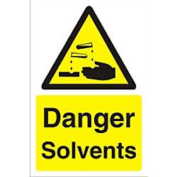 Warning Sign Solvents Fluted Board 30 x 20 cm on Productcaster.