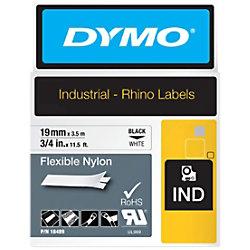 DYMO IND 18489 Rhino Vinyl Labels, Authentic, Self Adhesive Black Print on White 19 mm x 3.50 m on Productcaster.