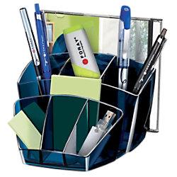 Office Depot Desk Organiser Plastic Midnight Blue 15.8 x 14.3 x 9.3 cm on Productcaster.