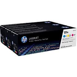 HP 131A originele tonercartridge U0SL1AM cyaan, geel, magenta multipak 3 stuks on Productcaster.