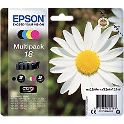 Epson 18 Original Ink Cartridge C13T18064012 Black& 3 Colours Multipack Pack of 4 on Productcaster.